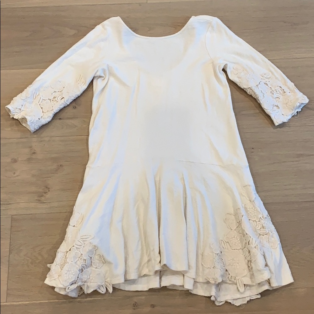Maeve Mini Dress with Lace Detail - Off-white - S